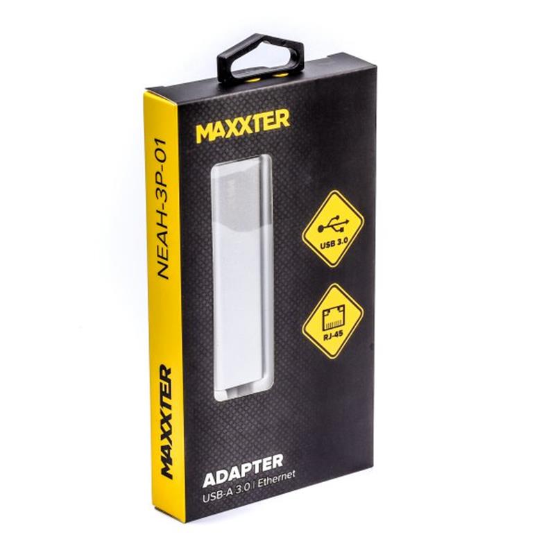 Концентратор USB Maxxter 3хUSB3.0, RJ-45, метал, Grey (NEAH-3P-01)