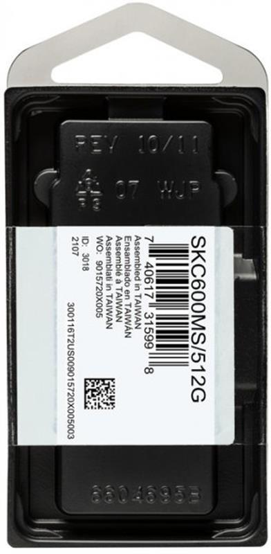 Накопичувач SSD  256GB Kingston KC600 mSATA SATAIII 3D TLC (SKC600MS/256G)