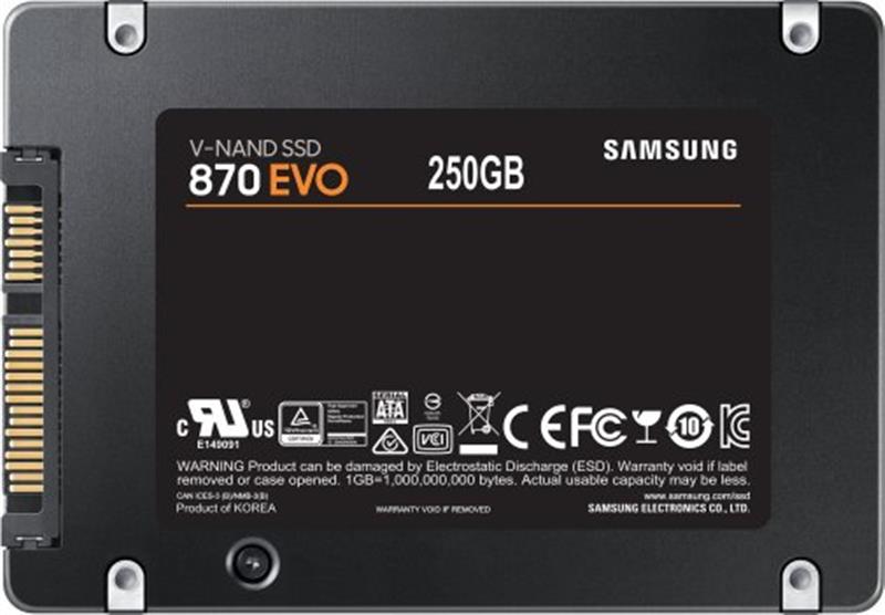 Накопичувач SSD  250GB Samsung 870 EVO 2.5" SATAIII MLC (MZ-77E250B/EU)