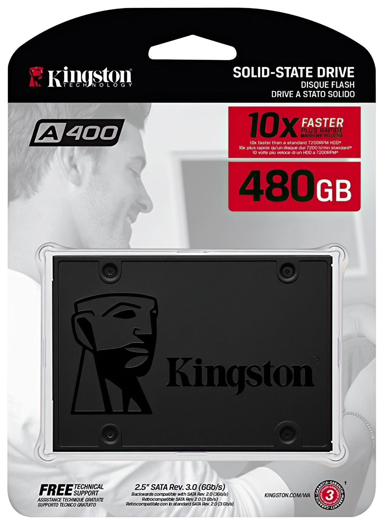 Накопичувач SSD  480GB Kingston SSDNow A400 2.5" SATAIII (SA400S37/480G)