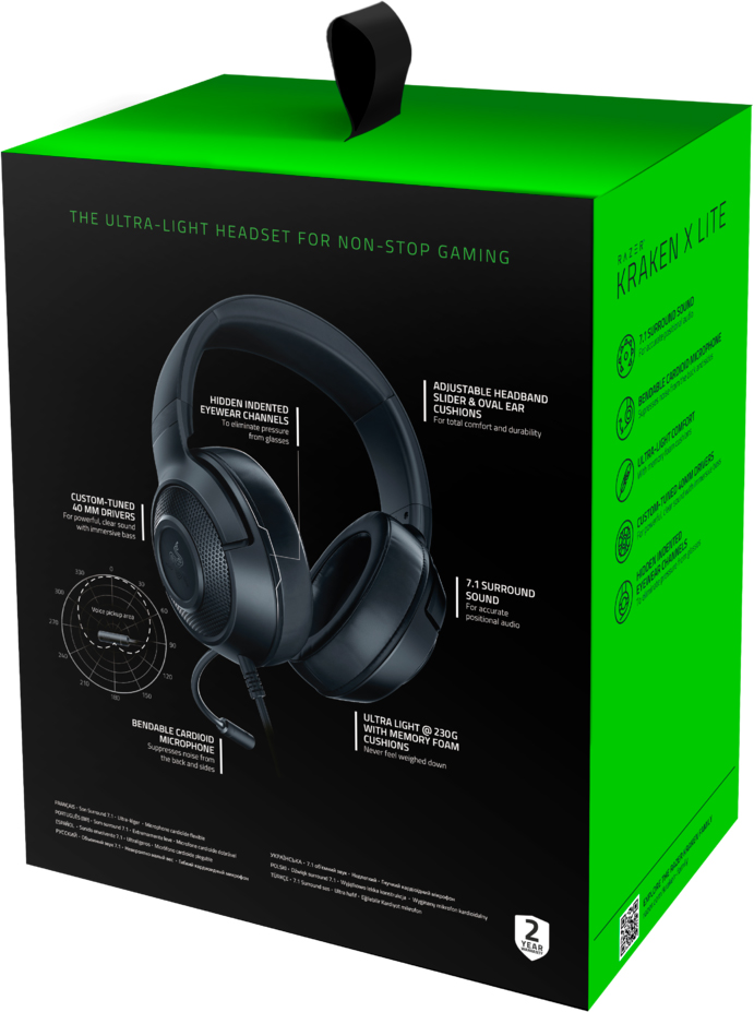 Гарнітура Razer Kraken X Lite Black (RZ04-02950100-R381)