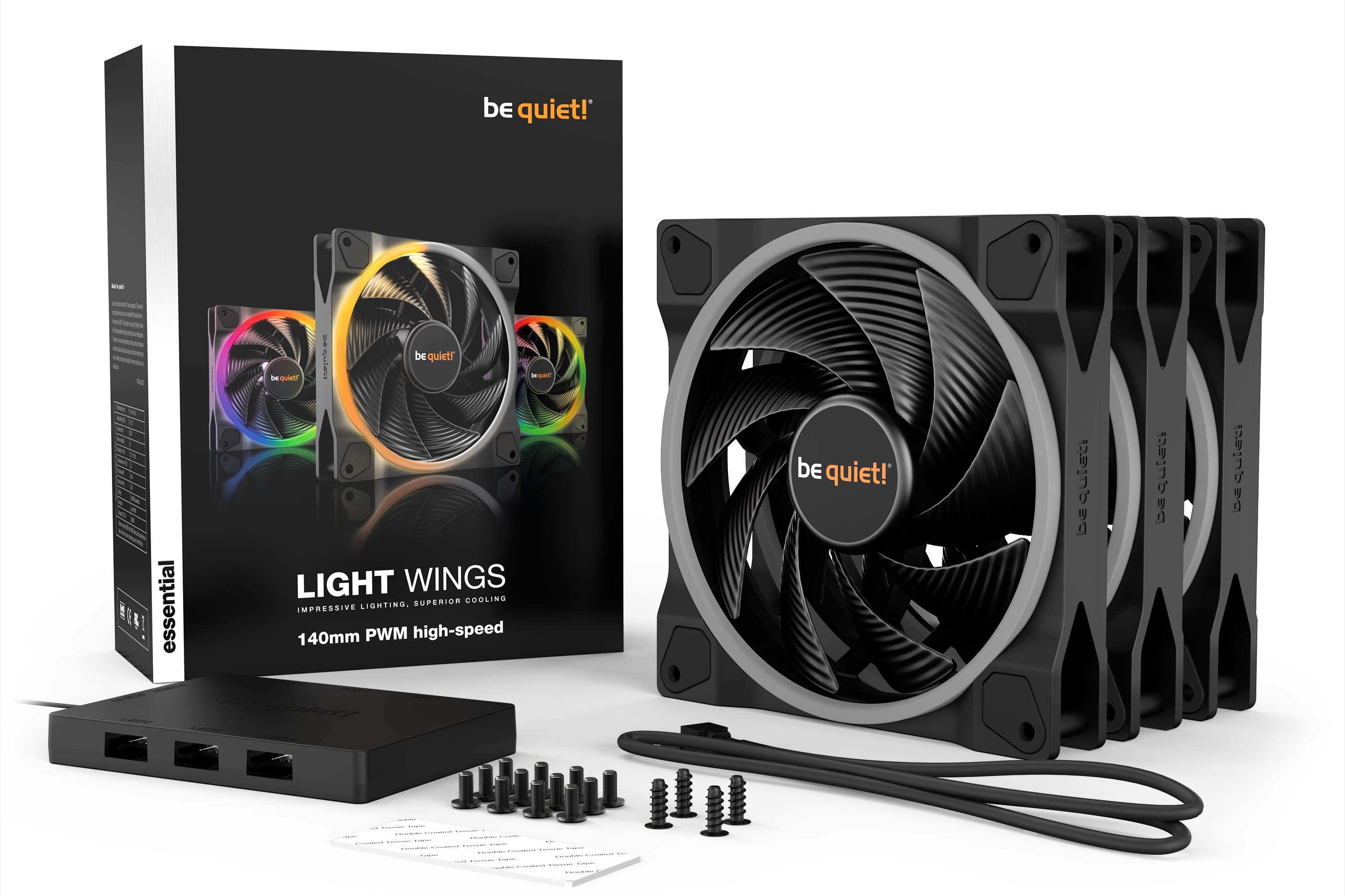 Вентилятор be quiet! Light Wings 140mm PWM Triple Pack (BL079), 140x140x25 мм, 4-pin, черный Вентилятор be quiet! Light Wings 140mm PWM Triple Pack (BL079), 140x140x25 мм, 4-pin, черный
