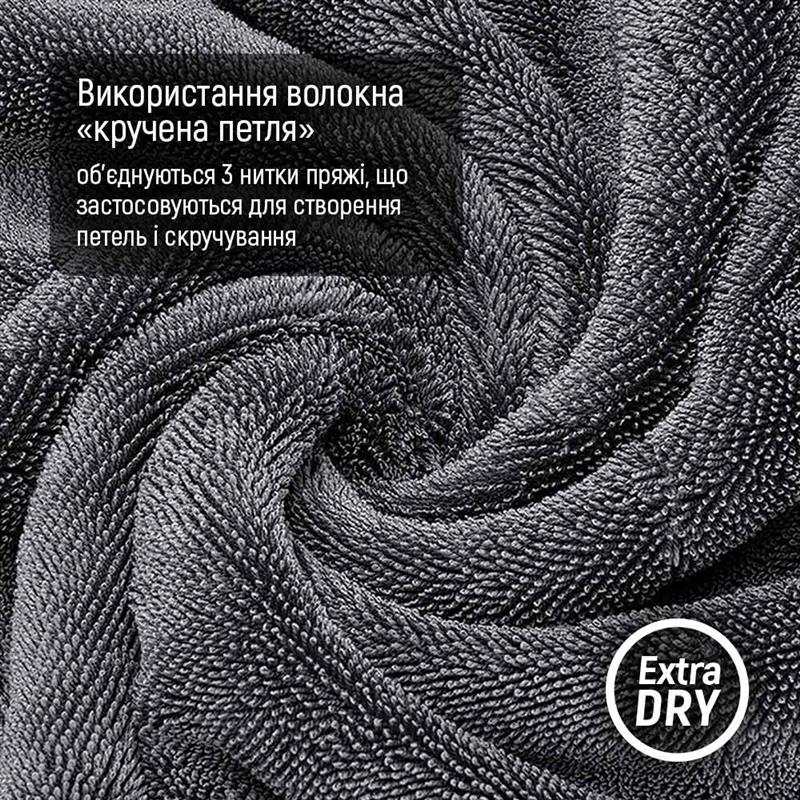 Мікрофібра (авторушник) ColorWay автомобільна універсальна Extra Dry 1200gsm 40х40см сіра (CW-4412)