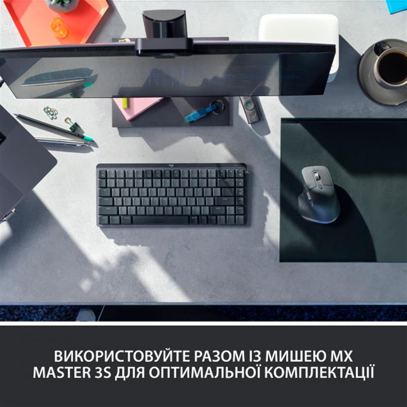 Клавіатура бездротова Logitech MX Mechanical Mini Minimalist Graphite (920-010780)