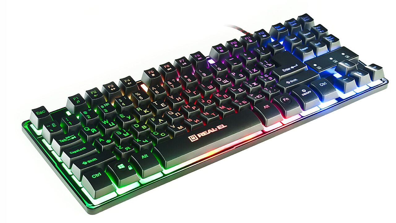 Клавіатура REAL-EL Gaming 8710 TKL Backlit Ukr Black