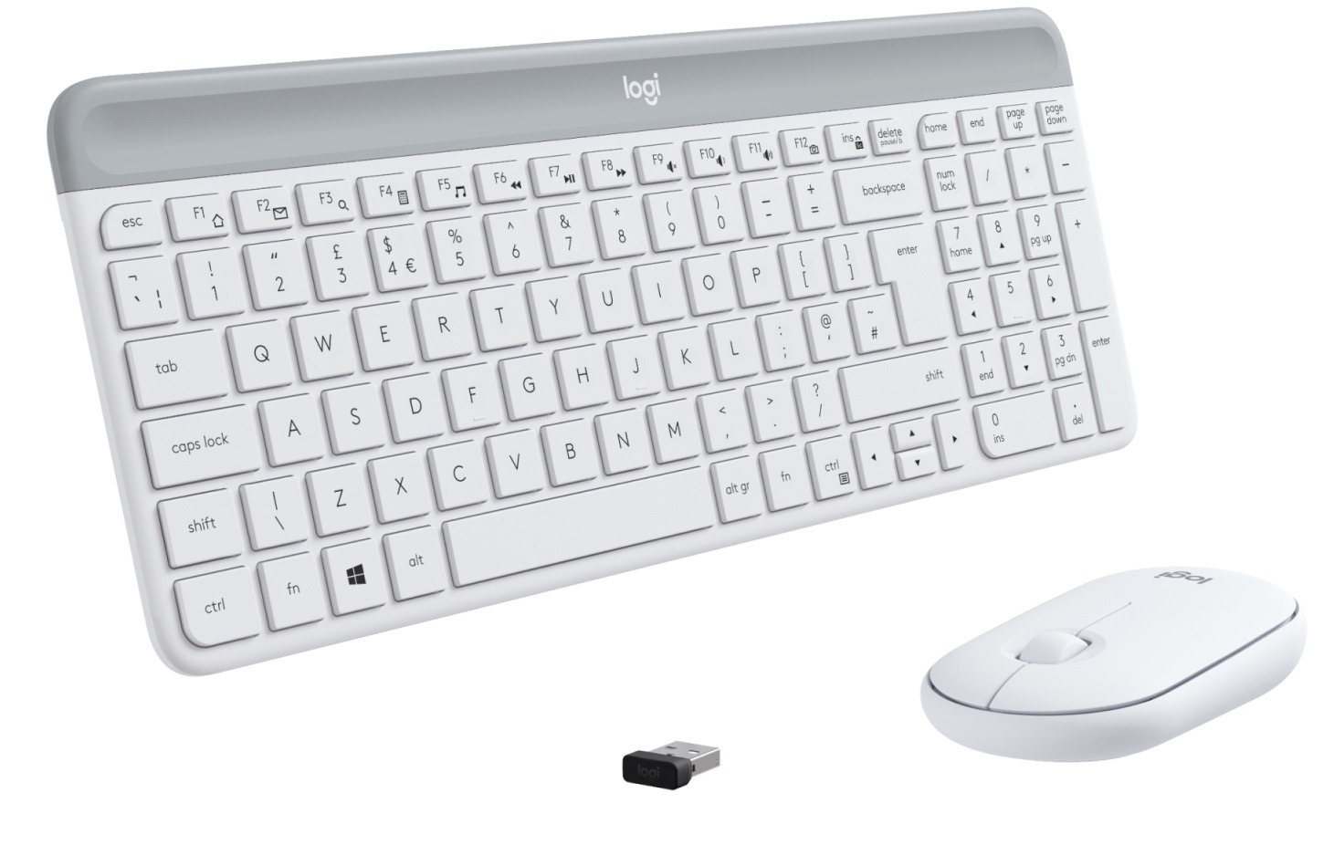 Комплект (клавіатура, мишка) бездротовий Logitech MK470 White (920-009205)