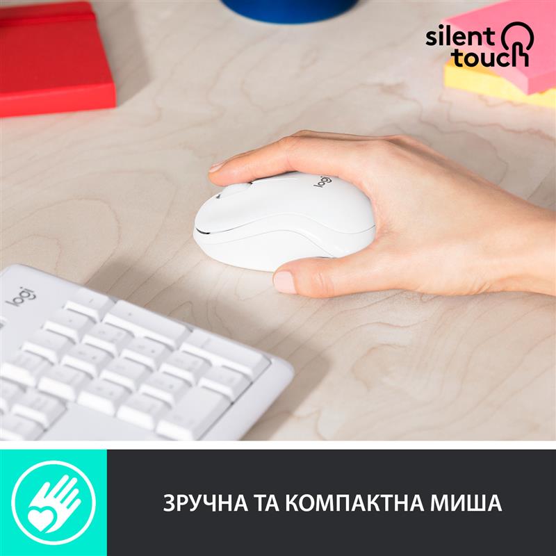 Комплект (клавiатура, миша) бездротовий Logitech MK295 Combo White (920-009824)