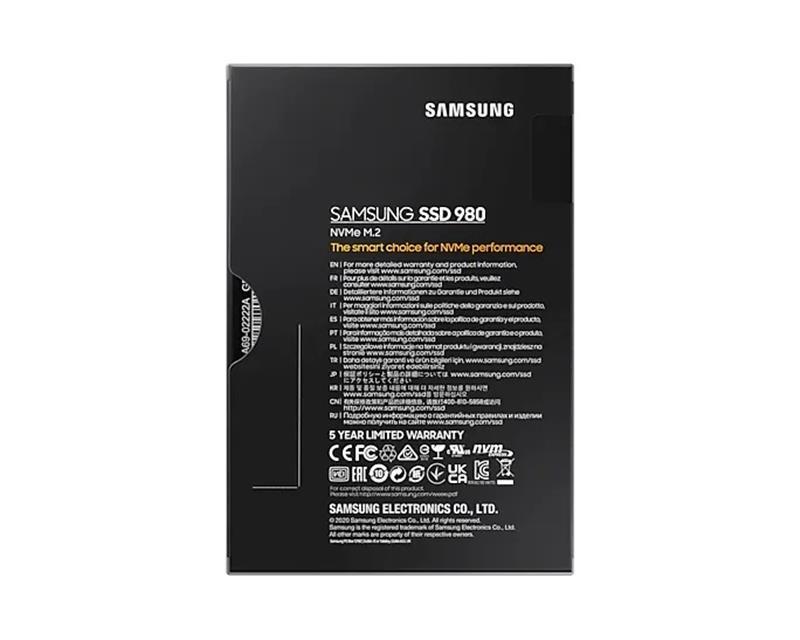 Накопичувач SSD  1ТB Samsung 980 M.2 2280 PCIe 3.0 x4 NVMe V-NAND MLC (MZ-V8V1T0BW)