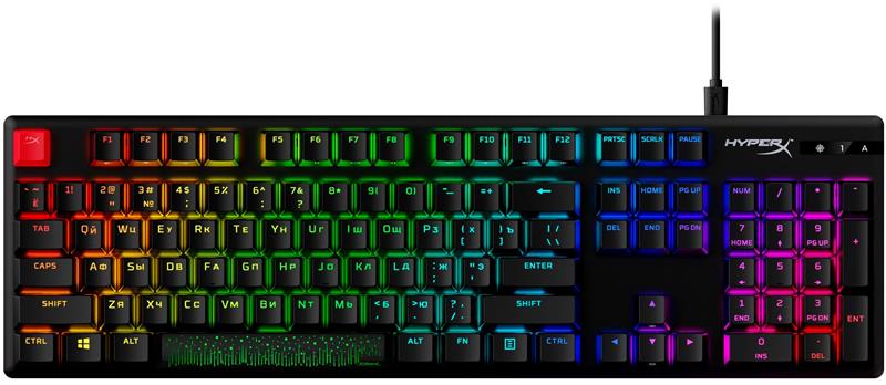 Клавіатура HyperX Alloy Origins Aqua RGB PBT ENG/RU Black (639N5AA) 