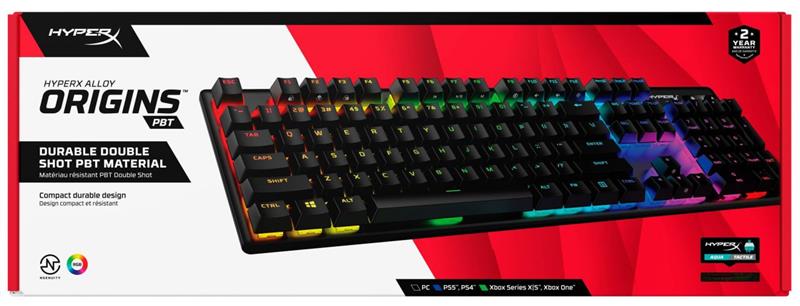 Клавіатура HyperX Alloy Origins Aqua RGB PBT ENG/RU Black (639N5AA) 