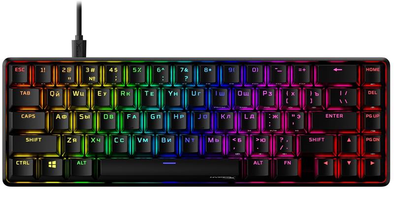 Клавіатура HyperX Alloy Origins 65 Red RGB ENG/RU Black (4P5D6AX) 