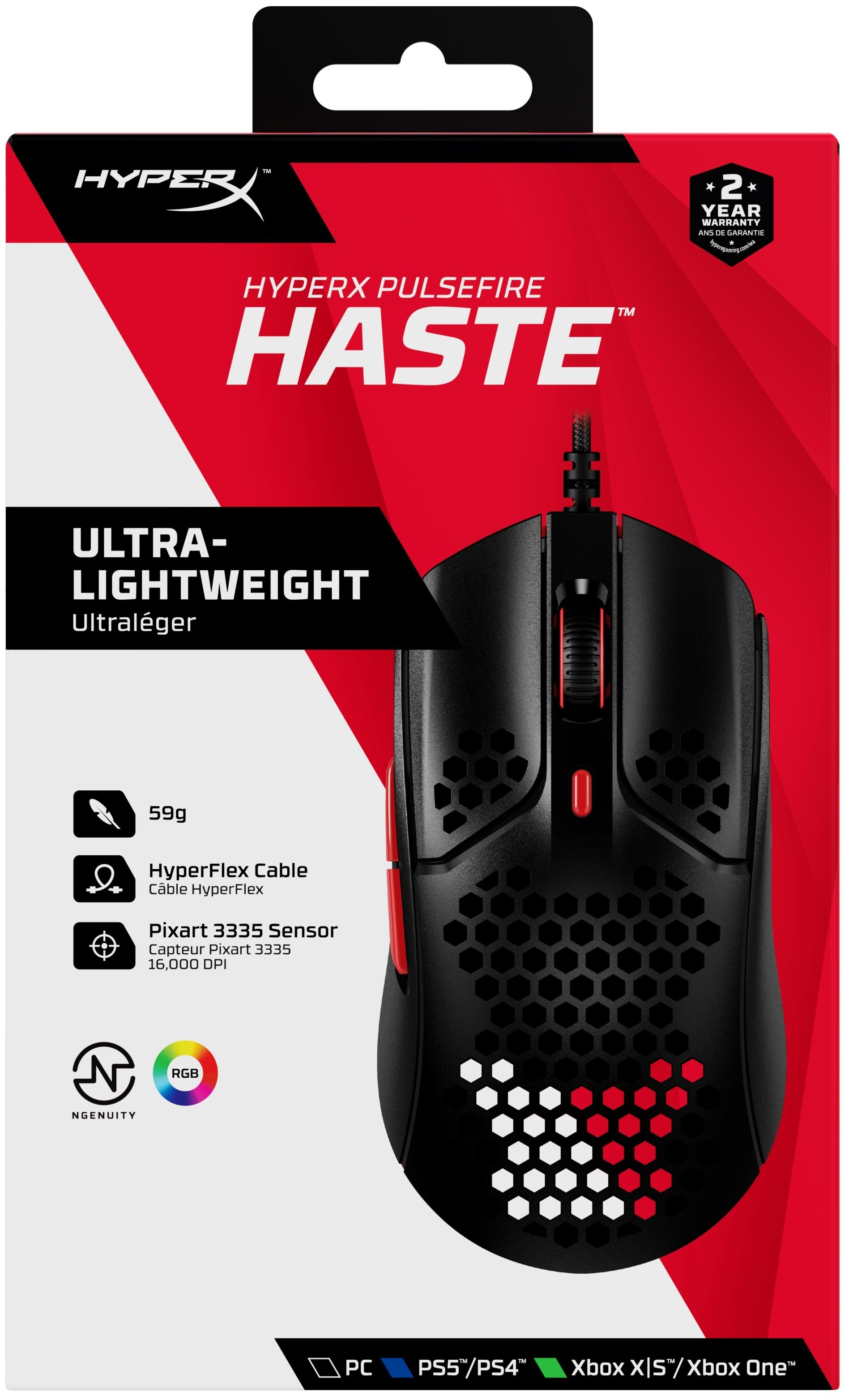 Миша HyperX Pulsefire Haste Black/Red (4P5E3AA)