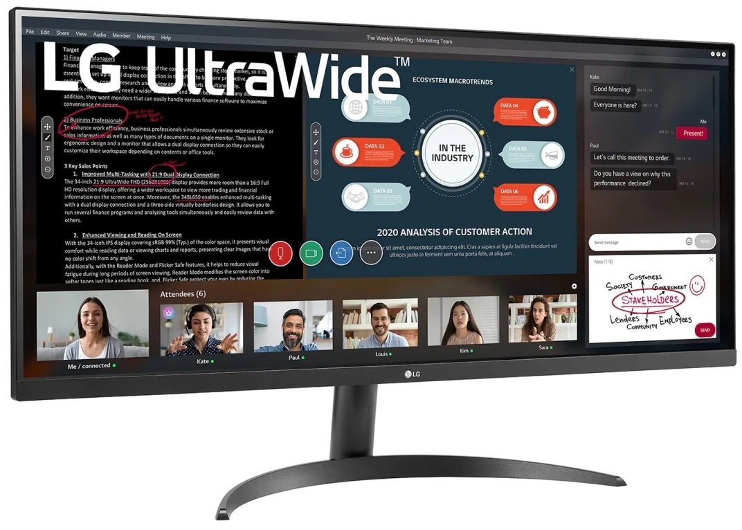 Монiтор LG 34" UltraWide 34WP500-B IPS Black