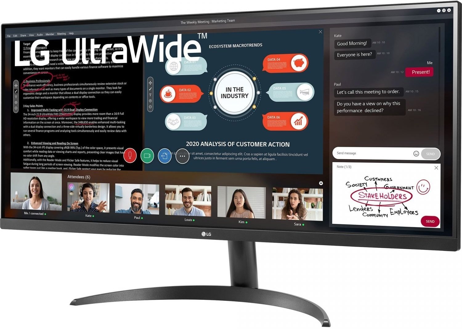 Монiтор LG 34" UltraWide 34WP500-B IPS Black