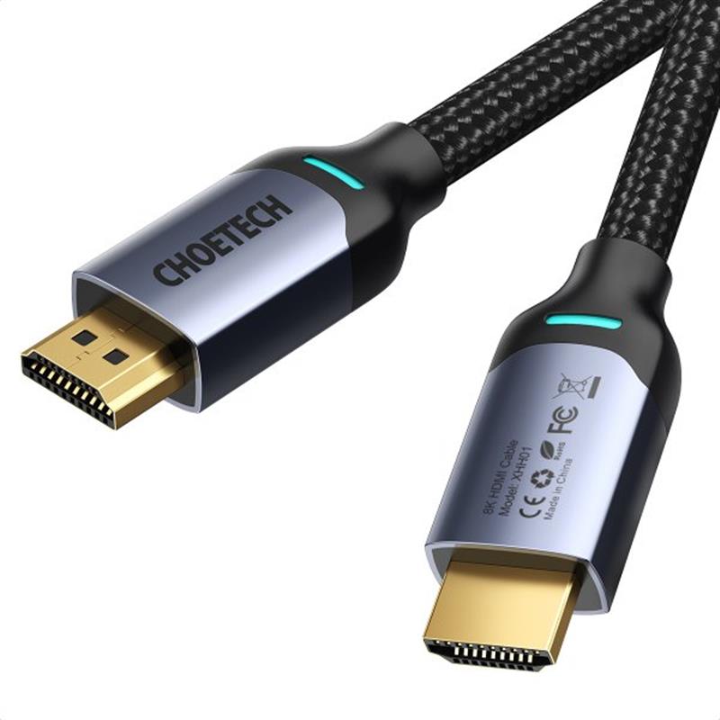 Кабель Choetech HDMI - HDMI V 2.1 (M/M), 2 м, Black (XHH01-BK) Кабель Choetech HDMI - HDMI V 2.1 (M/M), 2 м, Black (XHH01-BK)