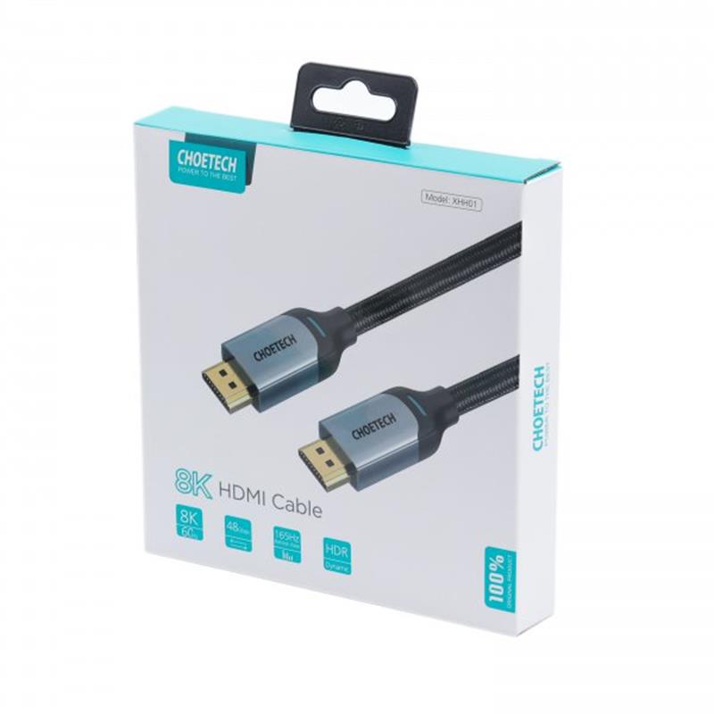 Кабель Choetech HDMI - HDMI V 2.1 (M/M), 2 м, Black (XHH01-BK) Кабель Choetech HDMI - HDMI V 2.1 (M/M), 2 м, Black (XHH01-BK)