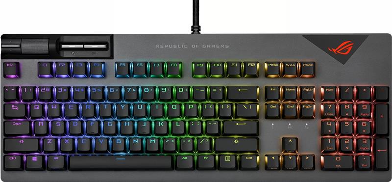 Клавiатура Asus ROG Strix Flare II LED 104key NX Red US Black/Grey (90MP02D6-BKUA01)