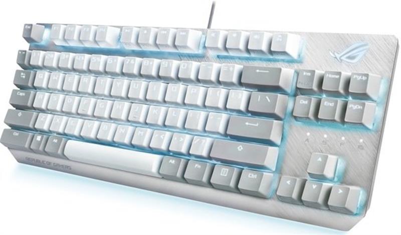 Клавiатура Asus ROG Strix Scope NX TKL Moonlight White RD LED 84key EN White (90MP02B6-BKUA00)