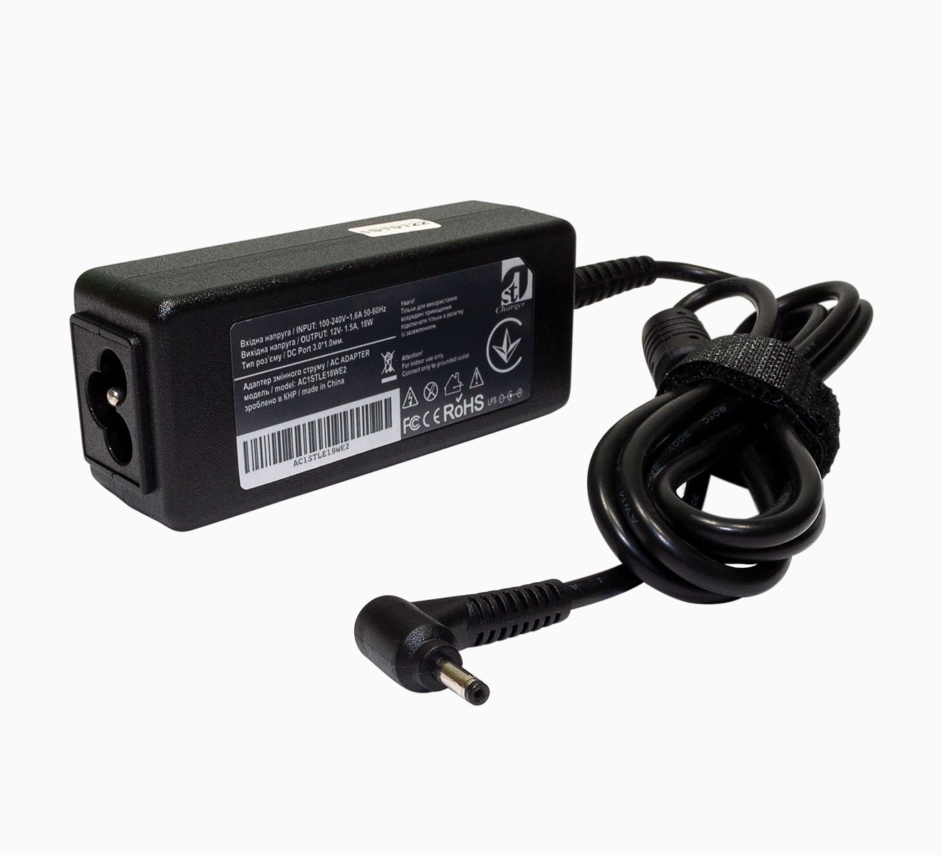 Блок живлення 1StCharger для ноутбука Lenovo 12V 18W 1.5A 3.0х1.0мм (AC1STLE18WE2)