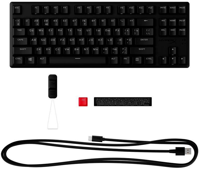 Клавіатура HyperX Alloy Origins Core PBT Aqua RGB Black (639N9AA) 