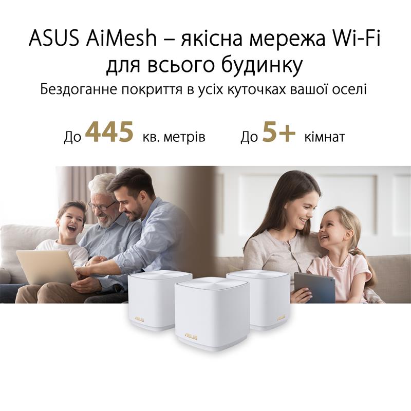 Wi-Fi Mesh система Asus ZenWiFi XD5 3pk White (90IG0750-MO3B20)