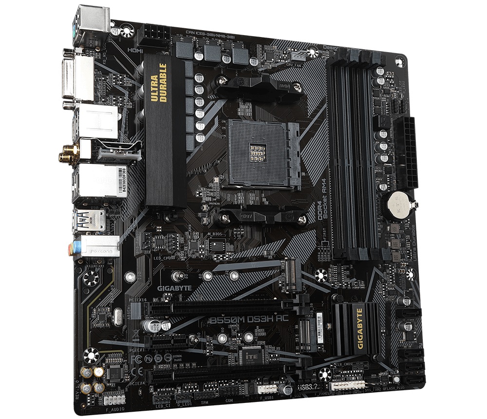 Материнська плата Gigabyte B550M DS3H AC Socket AM4