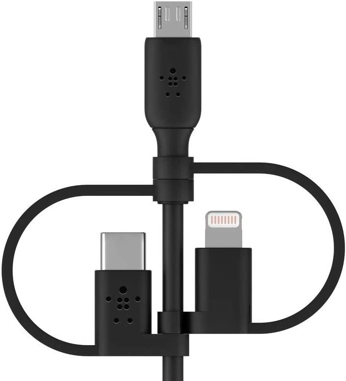 Кабель Belkin Boost Charge Universal USB - Lightning + micro USB + USB Type-C (M/M), 1 м, Black (CAC001bt1MBK)