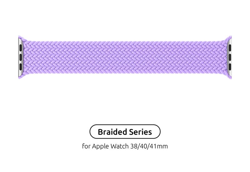 Ремінець Armorstandart Braided Solo Loop для Apple Watch 38mm/40mm/41mm Lavender Grey Size 4 (132 mm) (ARM64898)