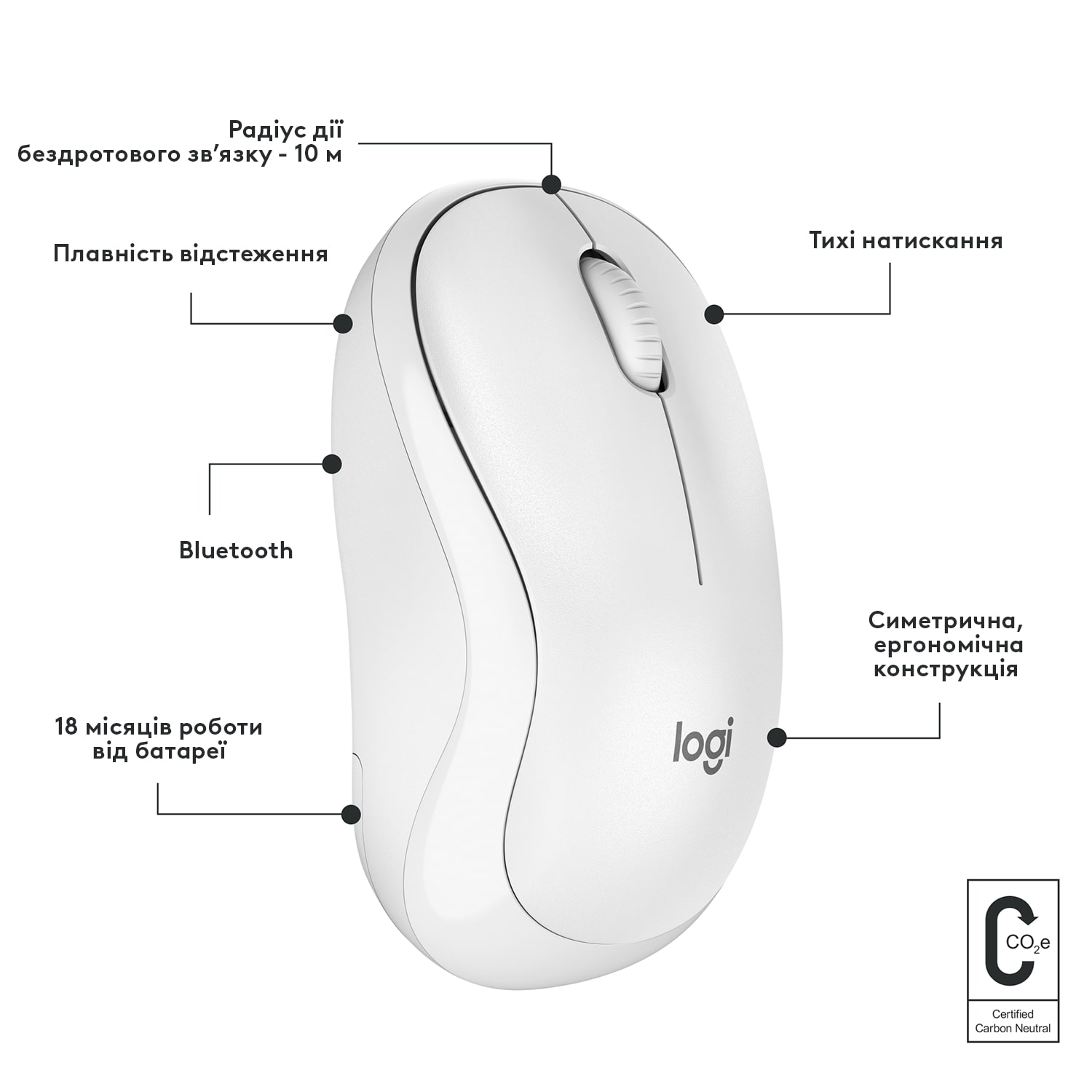 Миша бездротова Logitech M240 Silent Off White (910-007120)