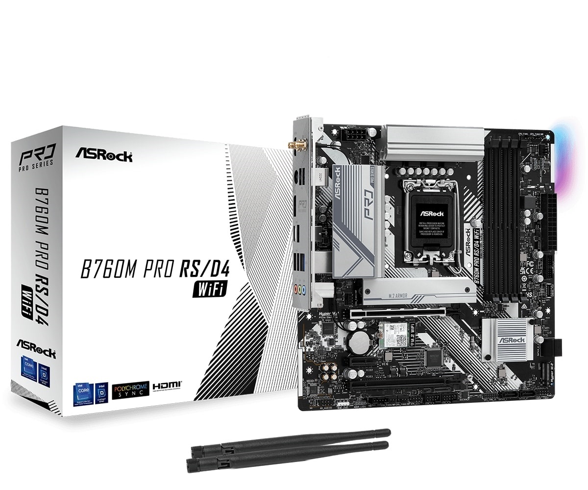 Материнська плата ASRock B760M Pro RS/D4 WiFi Socket 1700