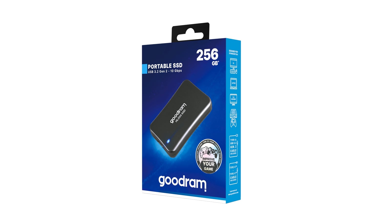 Накопичувач зовнішній SSD 2.5" USB  256GB Goodram HL200 (SSDPR-HL200-256)