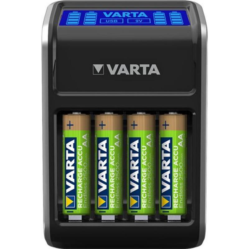 Мережевий зарядний пристрій Varta LCD Plug Charger + 4 х Ni-Mh AA 2100 mAh (57687101441)