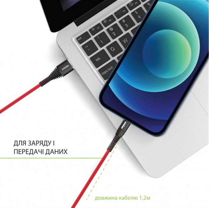 Кабель Intaleo CBRNYT1 USB - USB Type-C (M/M), 1.2 м, Red (1283126559464)