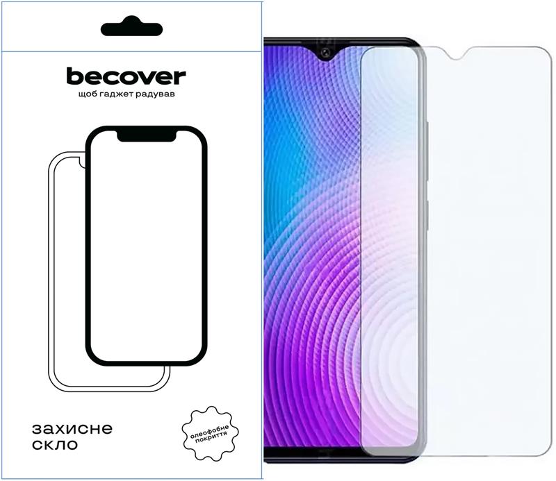 Захисне скло BeCover для Tecno Pop 7 (BF6) Crystal Clear Glass 3D (709265)