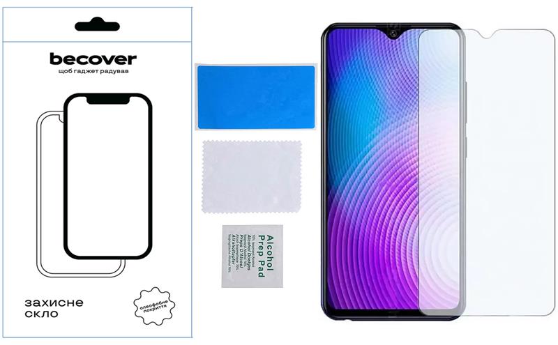 Захисне скло BeCover для Tecno Pop 7 (BF6) Crystal Clear Glass 3D (709265)