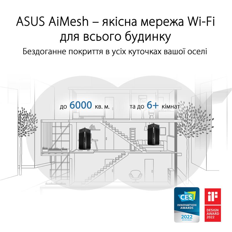 Wi-Fi Mesh система Asus ZenWiFi Pro ET12 1pk Black (90IG05Z0-MO3A10)