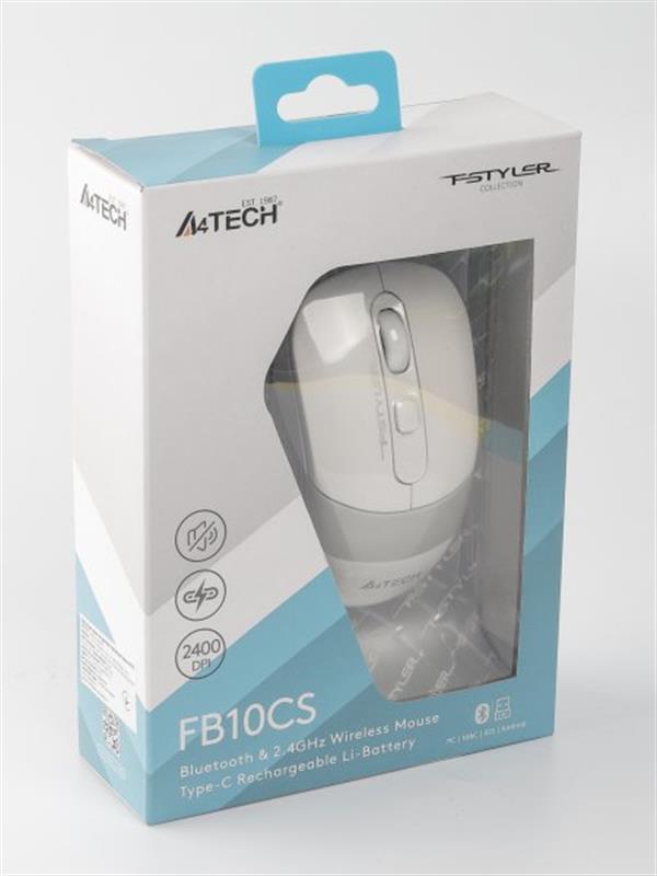 Миша бездротова A4Tech Fstyler FB10CS Grayish White USB