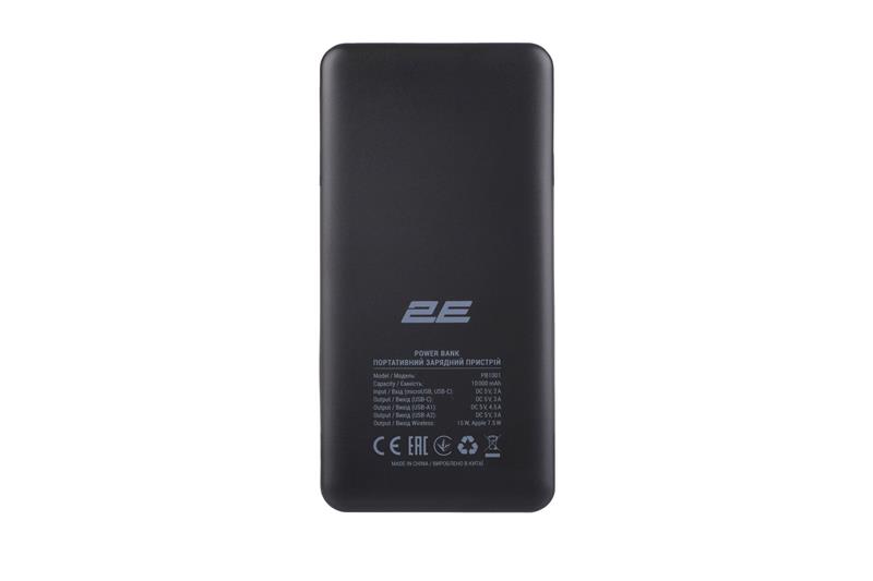 Універсальна мобільна батарея 2E 10000mAh Black (2E-PB1001-BLACK)