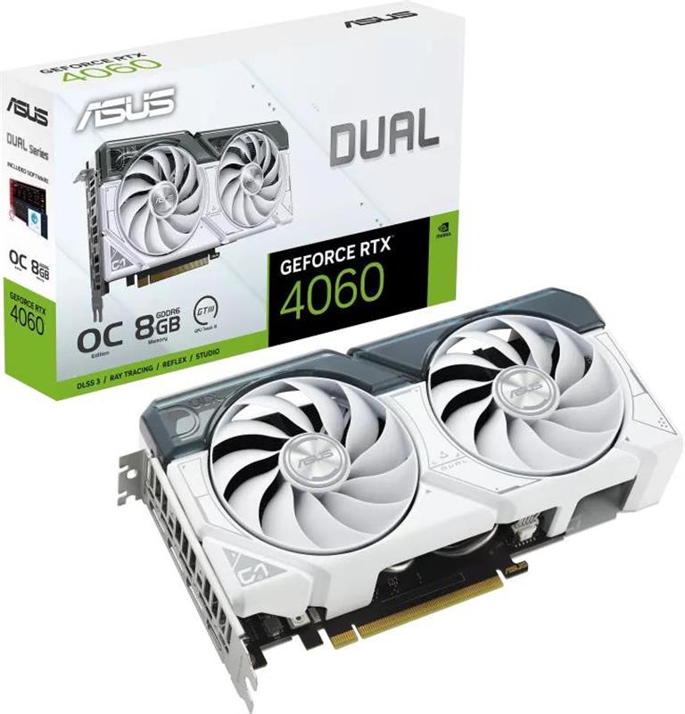 Відеокарта GF RTX 4060 8GB GDDR6 Dual OC White Asus (DUAL-RTX4060-O8G-WHITE)