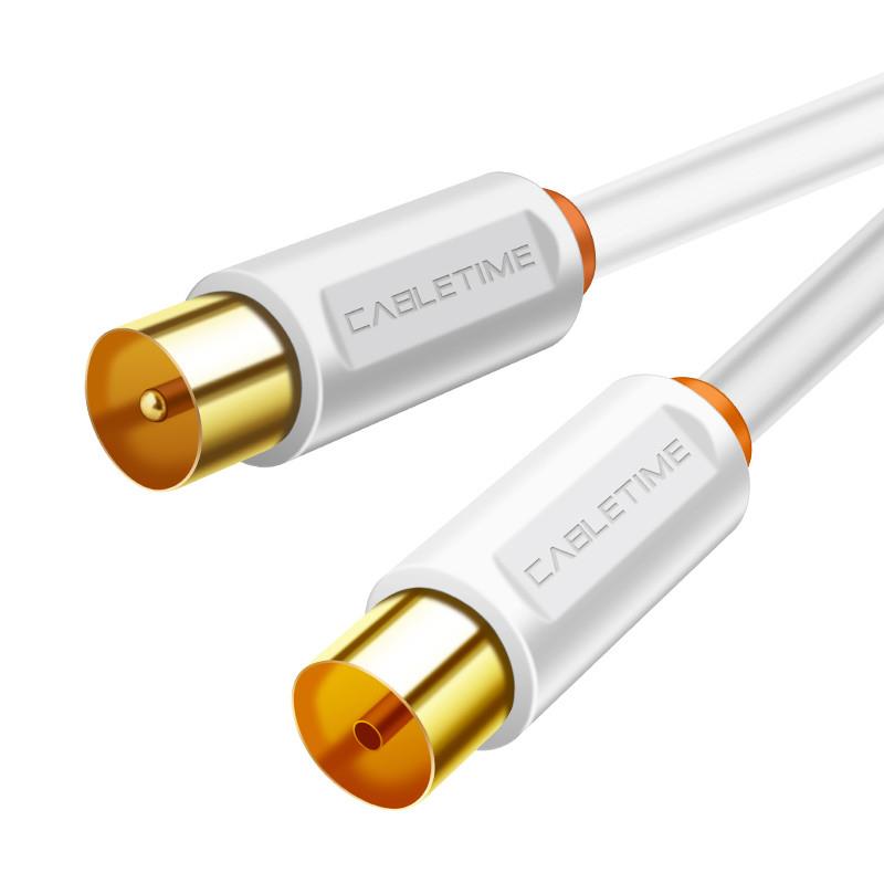 Кабель Cabletime Телевізійний, 3m, Male to Female, 75OHM, White (CF33N)