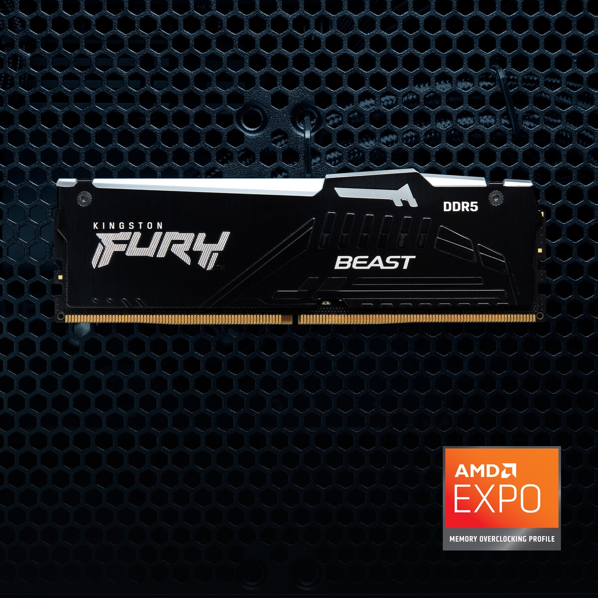 Модуль пам`яті DDR5 2x32GB/5200 Kingston Fury Beast RGB Black (KF552C40BBAK2-64)