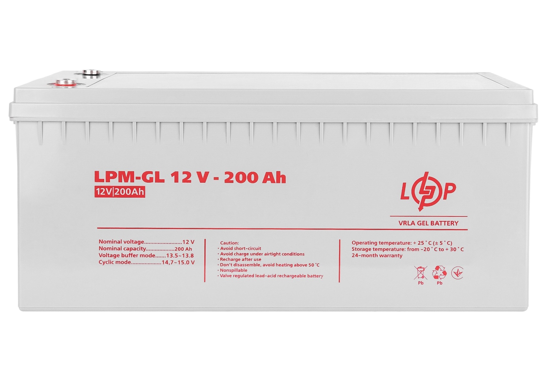 Акумуляторна батарея LogicPower 12V 200AH (LPM-GL 12 - 200 AH) GEL