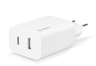 Мережевий зарядний пристрій Ttec SmartCharger Duo PD USB-C/USB-A 32Вт White (2SCS24B)