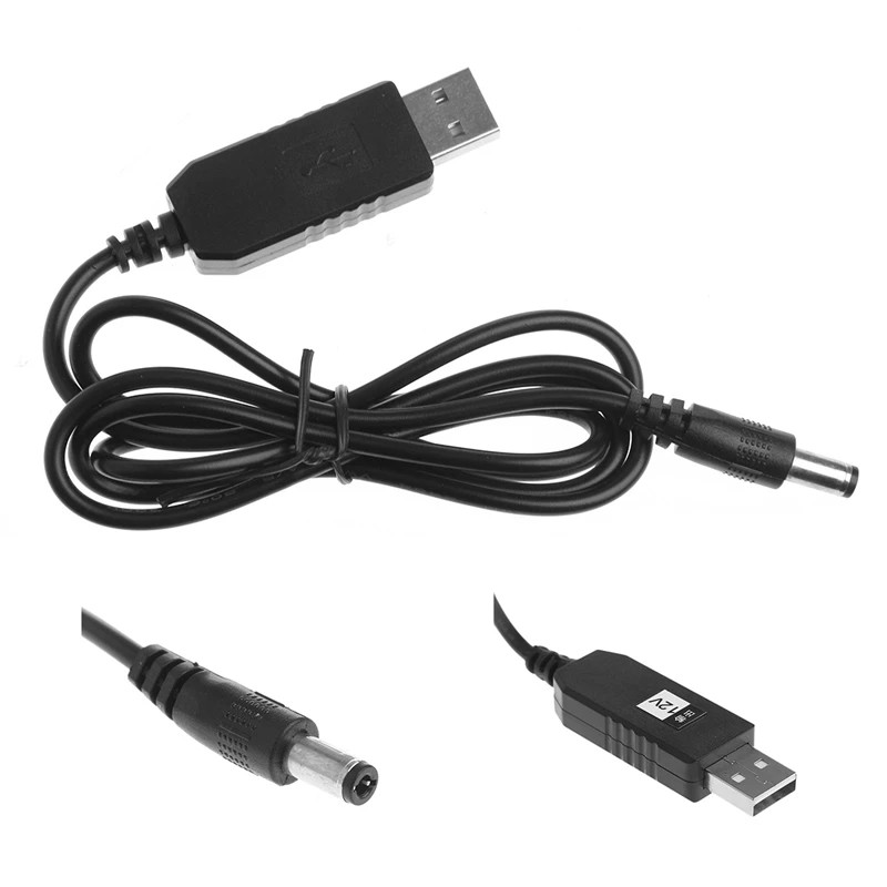 Кабель XoKo USB - DC (M/M), 5В - 12В, чорний (XK-DC512)