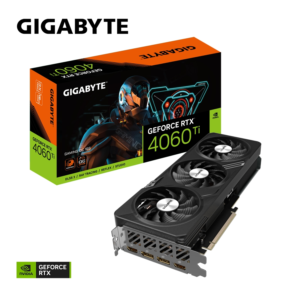 Відеокарта GF RTX 4060 Ti 16GB GDDR6 Gaming OC Gigabyte (GV-N406TGAMING OC-16GD)