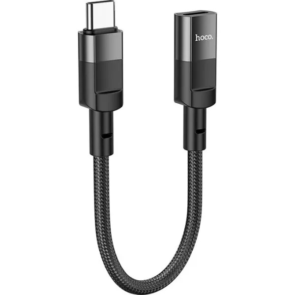 Адаптер Hoco U107 USB Type-C - Lightning (M/F), 0.1 м, Black (U107CLB)