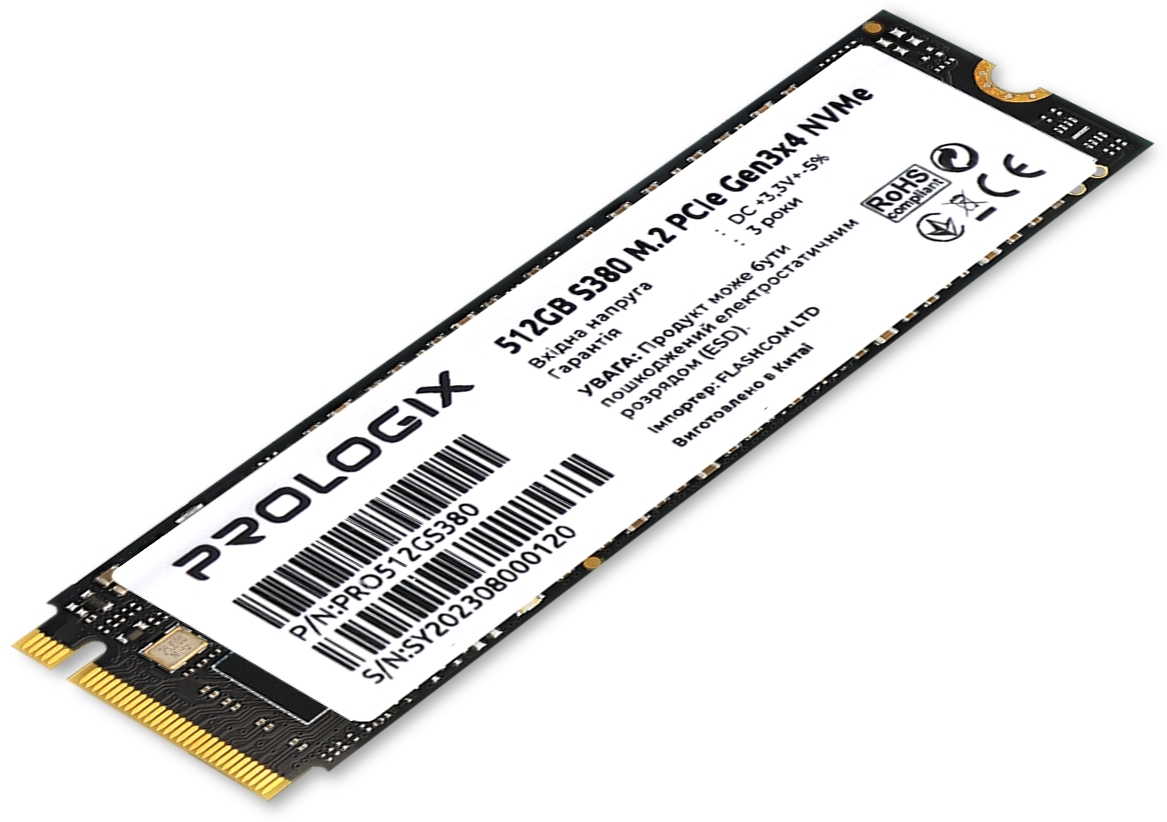 Накопичувач SSD  512GB Prologix S380 M.2 2280 PCIe 3.0 x4 NVMe TLC (PRO512GS380)_акція