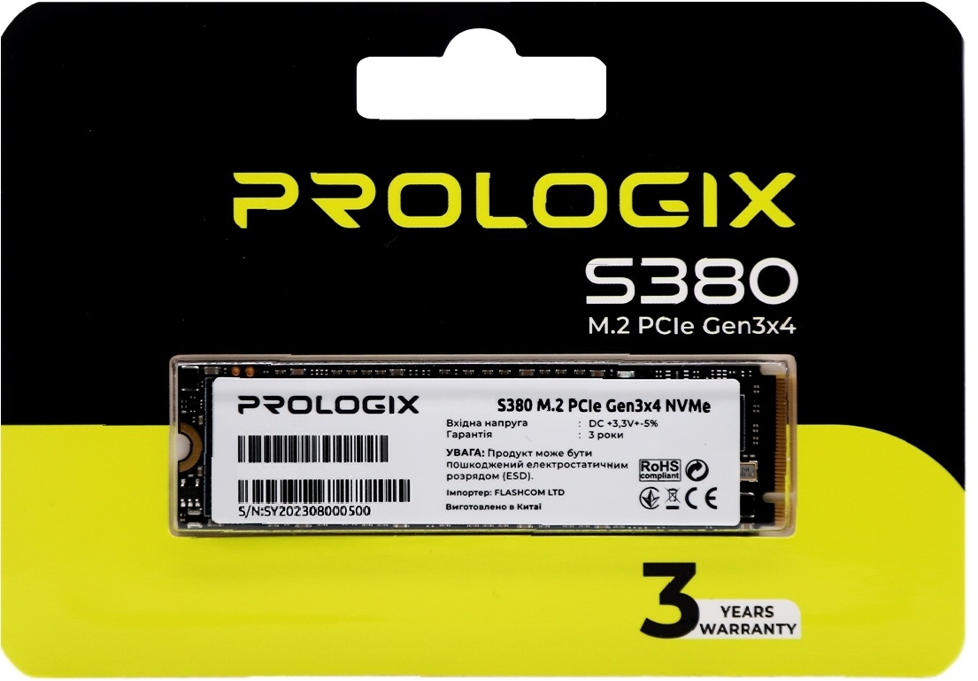 Накопичувач SSD  512GB Prologix S380 M.2 2280 PCIe 3.0 x4 NVMe TLC (PRO512GS380)_акція