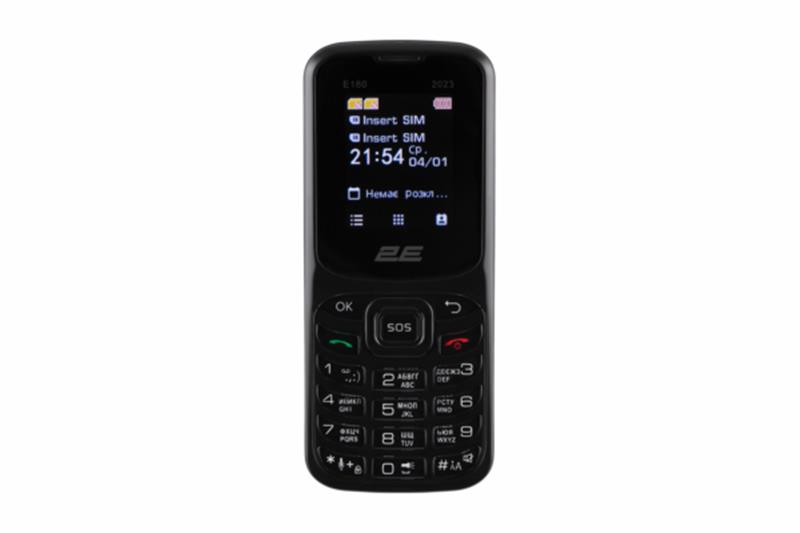 Мобiльний телефон 2E E180 2023 Dual Sim Black (688130251044)