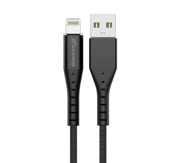 Кабель Grand-X USB - Lightning (M/M), 1.2 м, Black (FL-12B)